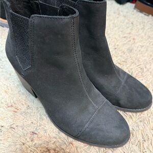 Toms Black Suede Ankle Booties
